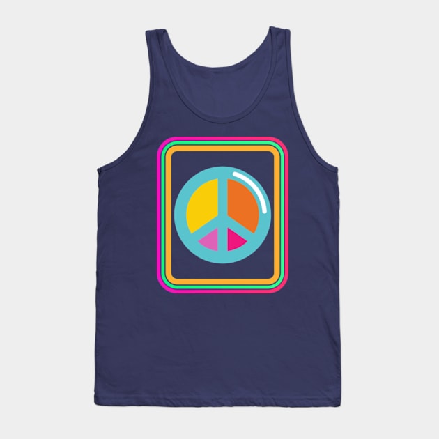 Hippie Soul peace and love with frame Tank Top by Retro Comic Books